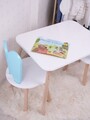 Set masa si scaun pentru copii, Bambini, Bunny One Chair Set, MDF , Albastru bebeluș / Alb