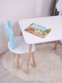 Set masa si scaun pentru copii, Bambini, Bunny One Chair Set, MDF , Albastru bebeluș / Alb