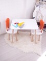 Set masa si scaun pentru copii, Bambini, Bunny One Chair Set, MDF , Portocaliu/Alb