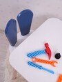 Set masa si scaun pentru copii, Bambini, Bunny One Chair Set, MDF , Albastru / Alb