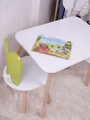 Set masa si scaun pentru copii, Bambini, Bunny One Chair Set, MDF , Verde Fistic / Alb