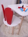 Set masa si scaun pentru copii, Bambini, Bunny One Chair Set, MDF , Rosu/Alb