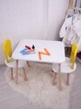 Set masa si scaun pentru copii, Bambini, Bunny One Chair Set, MDF , Galben/Alb