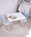 Set masa si scaun pentru copii, Bambini, Bunny Two Chair Set, MDF , Albastru bebeluș / Alb