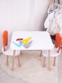 Set masa si scaun pentru copii, Bambini, Bunny Two Chair Set, MDF , Portocaliu/Alb