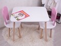 Set masa si scaun pentru copii, Bambini, Bunny Two Chair Set, MDF , Roz/Alb