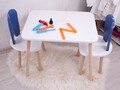 Set masa si scaun pentru copii, Bambini, Bunny Two Chair Set, MDF , Albastru / Alb