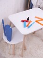 Set masa si scaun pentru copii, Bambini, Bunny Two Chair Set, MDF , Albastru / Alb