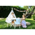 Set masa si scaun pentru copii, Bambini, Bunny Two Chair Set, MDF , Alb