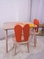 Set masa si scaun pentru copii, Bambini, Bunny One Chair Set, MDF , Portocaliu/Maro