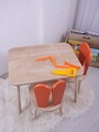 Set masa si scaun pentru copii, Bambini, Bunny One Chair Set, MDF , Portocaliu/Maro