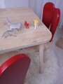 Set masa si scaun pentru copii, Bambini, Bunny One Chair Set, MDF , Rosu maro