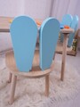 Set masa si scaun pentru copii, Bambini, Bunny Two Chair Set, MDF , Albastru bebeluș / Maro