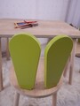 Set masa si scaun pentru copii, Bambini, Bunny Two Chair Set, MDF , Verde fistic / Maro