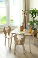Set masa si scaun pentru copii, Bambini, Deer Two Chair Set, MDF , Maro