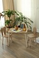 Set masa si scaun pentru copii, Bambini, Bunny Two Chair Set, MDF , Maro