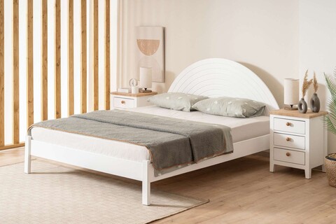 Pat dublu, Alfa Design, Turtle, 100% MDF lacuit, Alb