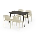 Set scaune 4 piese, Tilia, Nes, Polipropilena, Bej