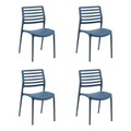 Set scaune 4 piese, Tilia, Louise, Polipropilena, Albastru
