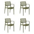 Set scaune 4 piese, Tilia, Louise Xl, Polipropilena, Kaki