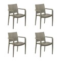 Set scaune 4 piese, Tilia, Specto Xl, Polipropilena, Gri ciment
