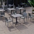 Set scaune 4 piese, Tilia, Specto Xl, Polipropilena, Gri ciment