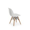 Set scaune 2 piese, Tilia, Eos-V, 100% polipropilena / baza din lemn, Alb Ivoriu