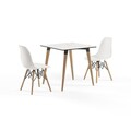 Set scaune 2 piese, Tilia, Eos-V, 100% polipropilena / baza din lemn, Alb Ivoriu