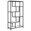 Corp biblioteca, Modara, By-30, 90x172x30 cm, Sticla temperata, Negru / Transparent