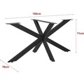 Picioare de masă metalice, Modara, Ahtapot, 150x71x78 cm, Metal, Negru
