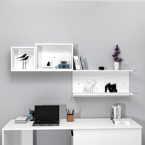 Raft de perete, Arnetti, Akser, 180x80 cm, PAL, Alb