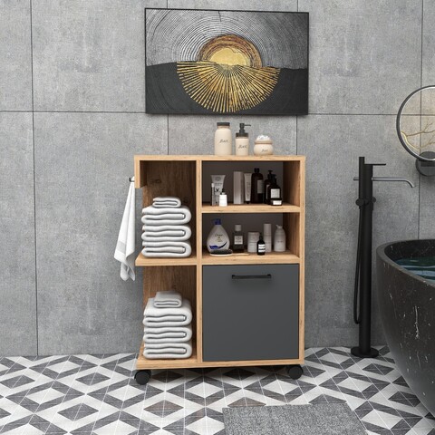 Dulap multifunctional, Arnetti, Rebusa, 60x80 cm, PAL, Pin Atlantic / Antracit