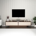 Comoda TV, Arnetti, Grasyas, 180x50 cm, PAL, Nuc deschis / Bej