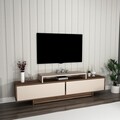 Comoda TV, Arnetti, Grasyas, 180x50 cm, PAL, Nuc deschis / Bej