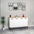 Consola, Arnetti, Frezya, 120x75x29 cm, PAL, Stejar Safir / Alb