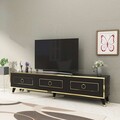 Comoda TV, Arnetti, Sona 180, 180x45 cm, PAL, Negru