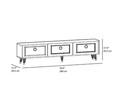 Comoda TV, Arnetti, Sona 180, 180x45 cm, PAL, Negru