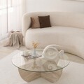 Masuta de cafea, Neostill, Lily, Blat: 100% STICLA, Travertin