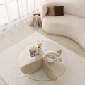 Masuta de cafea, Neostill, Lily, Blat: 100% STICLA, Travertin