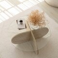 Masuta de cafea, Neostill, Bubble, Blat: 100% STICLA, Travertin