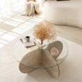 Masuta de cafea, Neostill, Bubble, Blat: 100% STICLA, Travertin