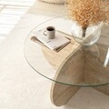Masuta de cafea, Neostill, Bubble, Blat: 100% STICLA, Travertin