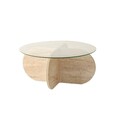 Masuta de cafea, Neostill, Bubble, Blat: 100% STICLA, Travertin
