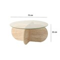 Masuta de cafea, Neostill, Bubble, Blat: 100% STICLA, Travertin