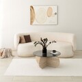 Masuta de cafea, Neostill, Bubble, Blat: 100% STICLA, Travertin / Fumure