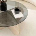 Masuta de cafea, Neostill, Bubble, Blat: 100% STICLA, Travertin / Fumure