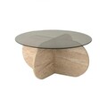 Masuta de cafea, Neostill, Bubble, Blat: 100% STICLA, Travertin / Fumure