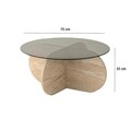 Masuta de cafea, Neostill, Bubble, Blat: 100% STICLA, Travertin / Fumure
