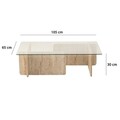 Masuta de cafea, Neostill, Escape, 105x30x65 cm, Blat: 100% STICLA, Travertin