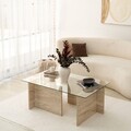 Masuta de cafea, Neostill, New Escape, 105x40x65 cm, Blat: 100% STICLA, Travertin